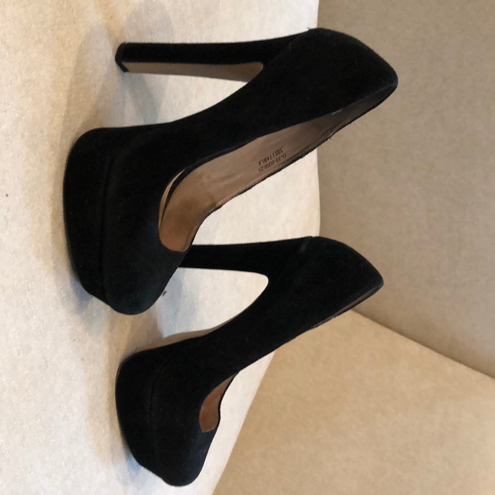 Top shop black suede platform heels